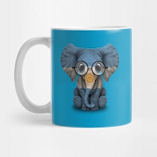 Baby Elephant with Glasses and Argentine Flag Mug